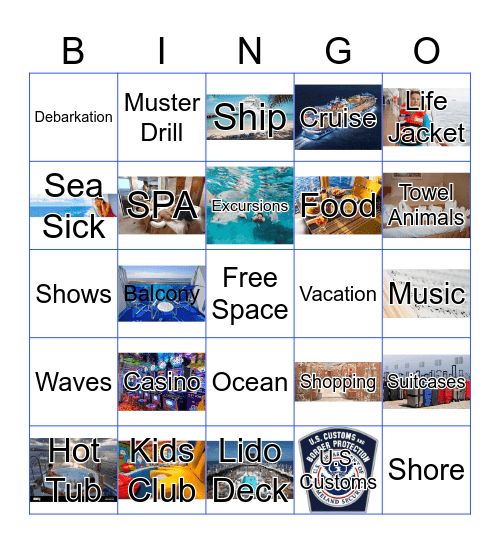 Cruise Bingo Card