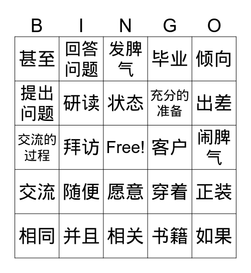 Theme Identities：衣服的重要性 Bingo Card