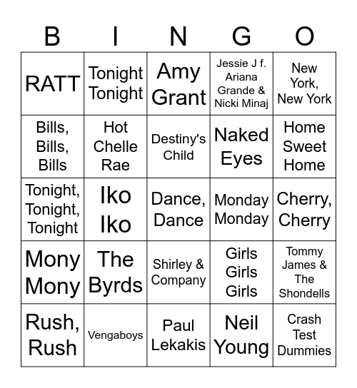 Double Down Bingo Card