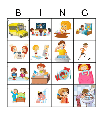 Daily Routines Bingo Card