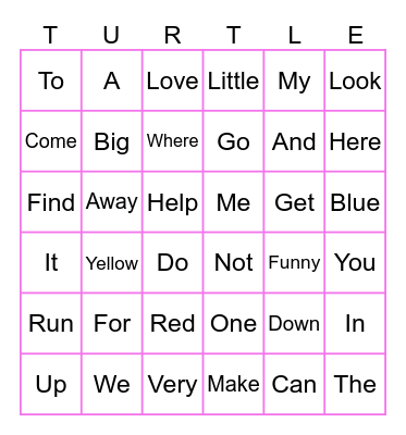 Word Bingo #1 Bingo Card