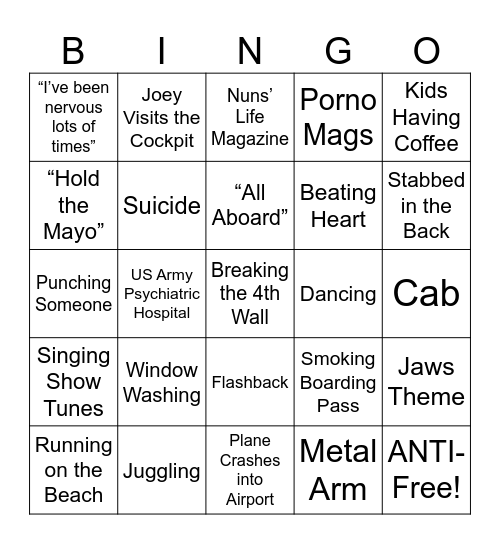 Airplane! - Round 1 Bingo Card