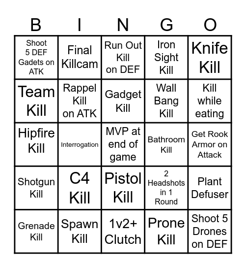 R6 Bingo Card