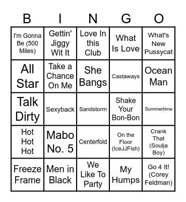 The Classics Bingo Card