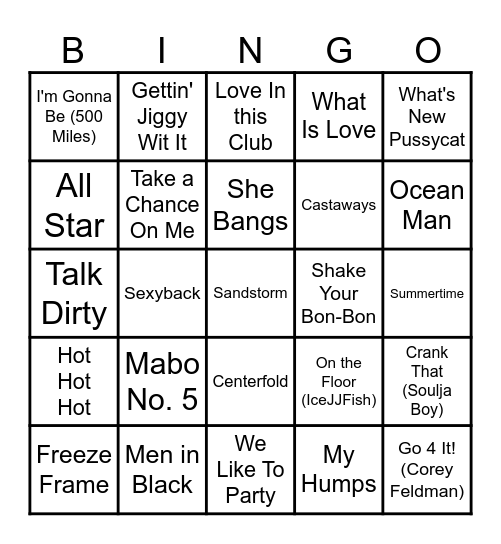 The Classics Bingo Card
