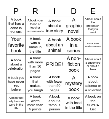 PGES Library Bingo Card