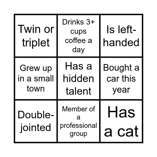 Team 5 Bingo Card