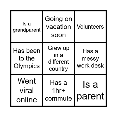 Team 6 Bingo Card