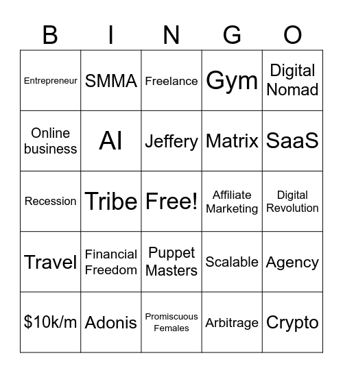 Iman Hamza Tate Bingo Card