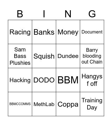 Bing Bingo Card