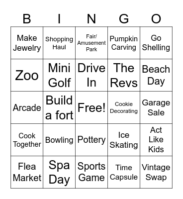 Date BINGO Card
