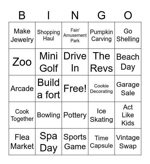 Date BINGO Card