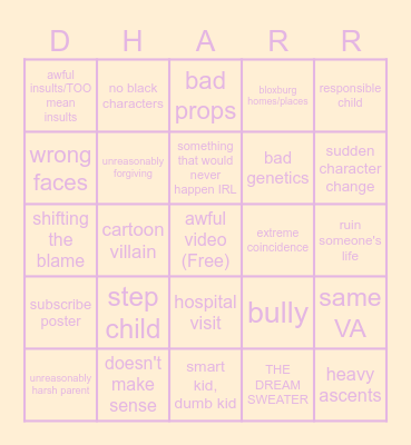 Dhar Mann Roblox Bingo! Bingo Card