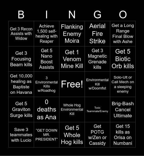 Ragewatch Bingo Card