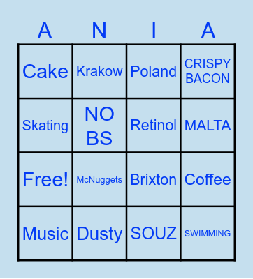 Happy Birthday Ania! Bingo Card