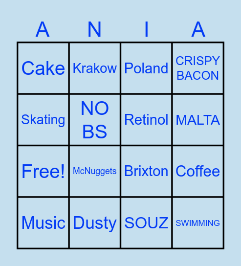 Happy Birthday Ania! Bingo Card