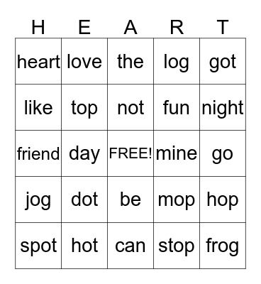 Happy Valentine's Day! Bingo Card