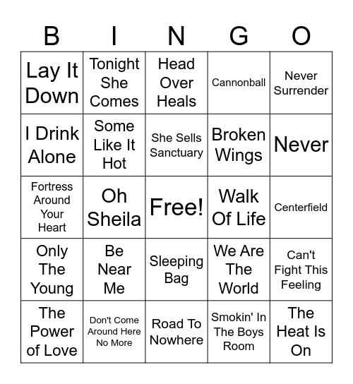 1985 Bingo Card