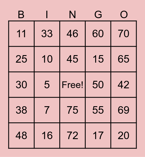 DAN Bingo Card