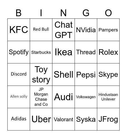 LOGO Bingo Card