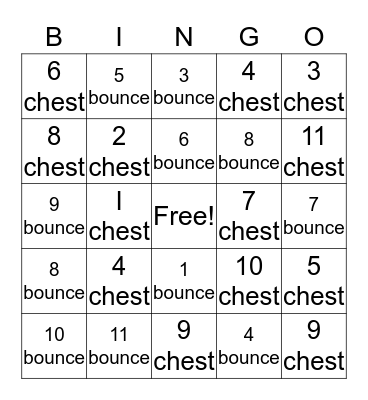 BASKETBALL PASSING BINGO Card