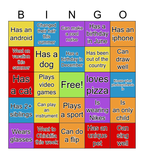 Ice-Ice Breaker! Bingo Card