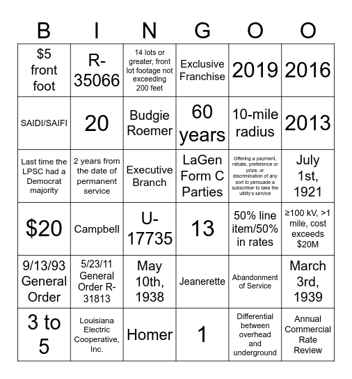 LPSC BINGO! Bingo Card