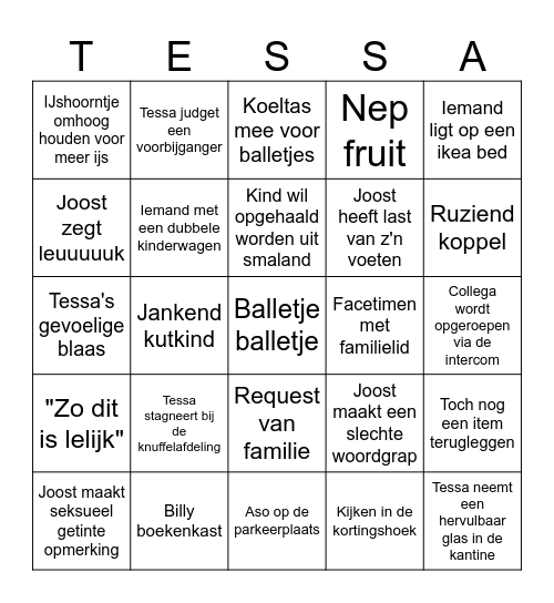 Ikea bingo Card