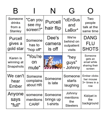 Texas Leadership Call Bingo Card