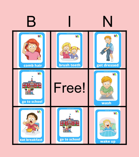 Daily Routine Bingo Card