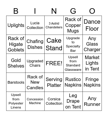 CSSE Sales Bingo! Bingo Card