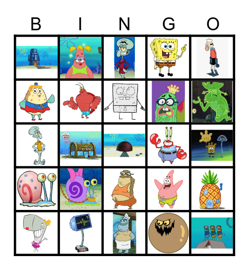 Spongebob Bingo Card