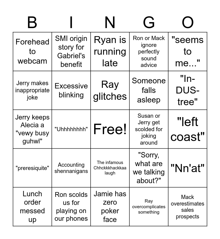 BINGO: 2023-Q2 Operations Meeting Edition Bingo Card