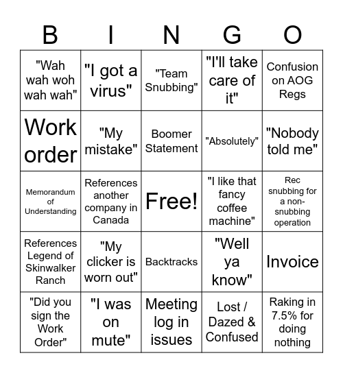 GOG Bingo Card