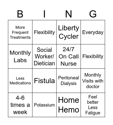 Home Therapy Bingo Card