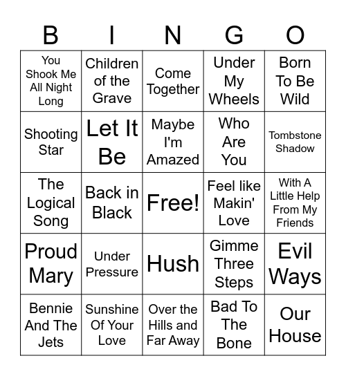 Fuel Fest #2 Bingo Card