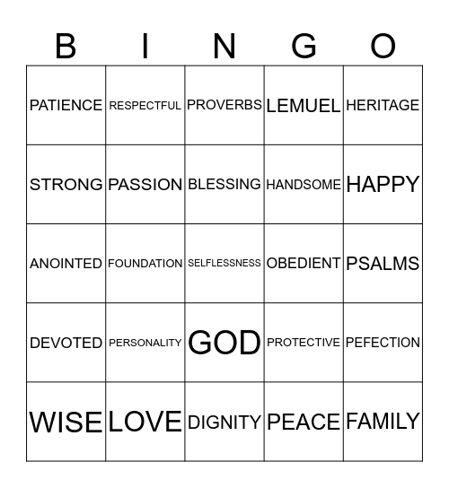 FELLOWSHIP Bingo Card