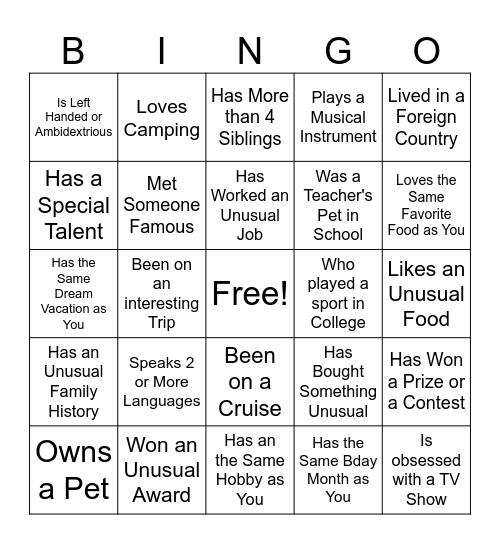 DER BINGO!! Bingo Card