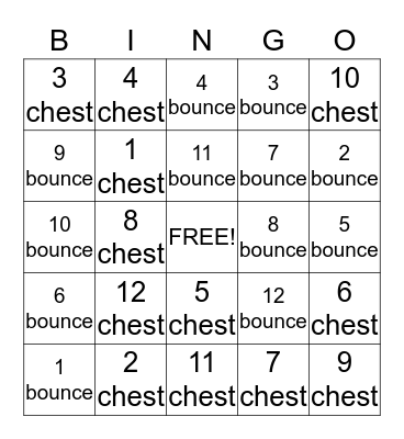 BASKETBALL PASSING BINGO Card