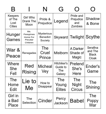 Book Bingo Card