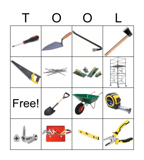 CONSTRUCTION TOOLS Bingo Card
