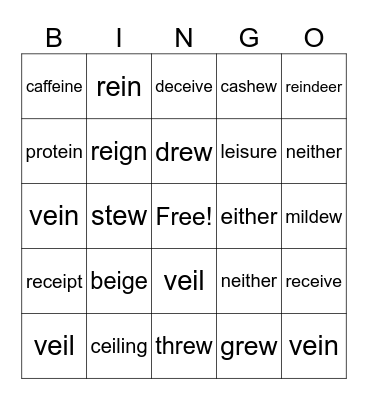 Sounds of EI Bingo Card