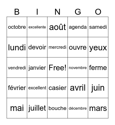 Section F-3pcs Bingo Card