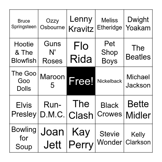 Covers by bands you should know... Bingo Card