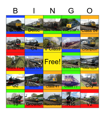 National Railway Museum Bingo Card