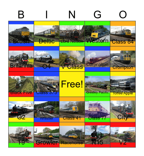 National Railway Museum Bingo Card