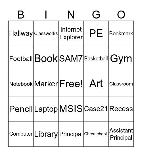 SES Teacher Bingo Card