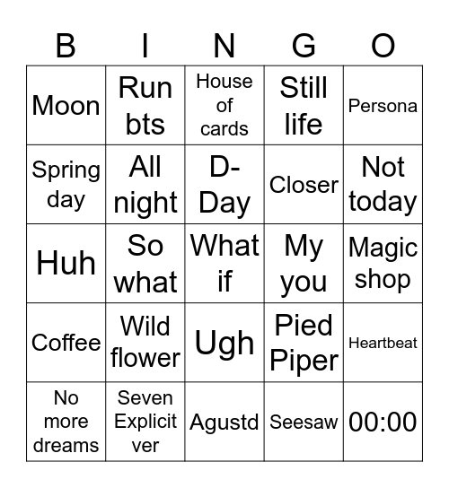 Y00ngispringles〽️🍀 Bingo Card