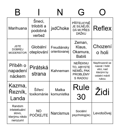 JXD Bingo Card