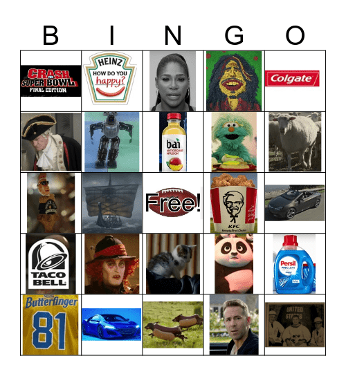 SuperBowl 2016 Bingo Card